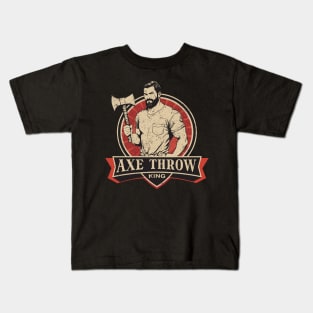 Vintage Axe Throwing manly Gift Kids T-Shirt